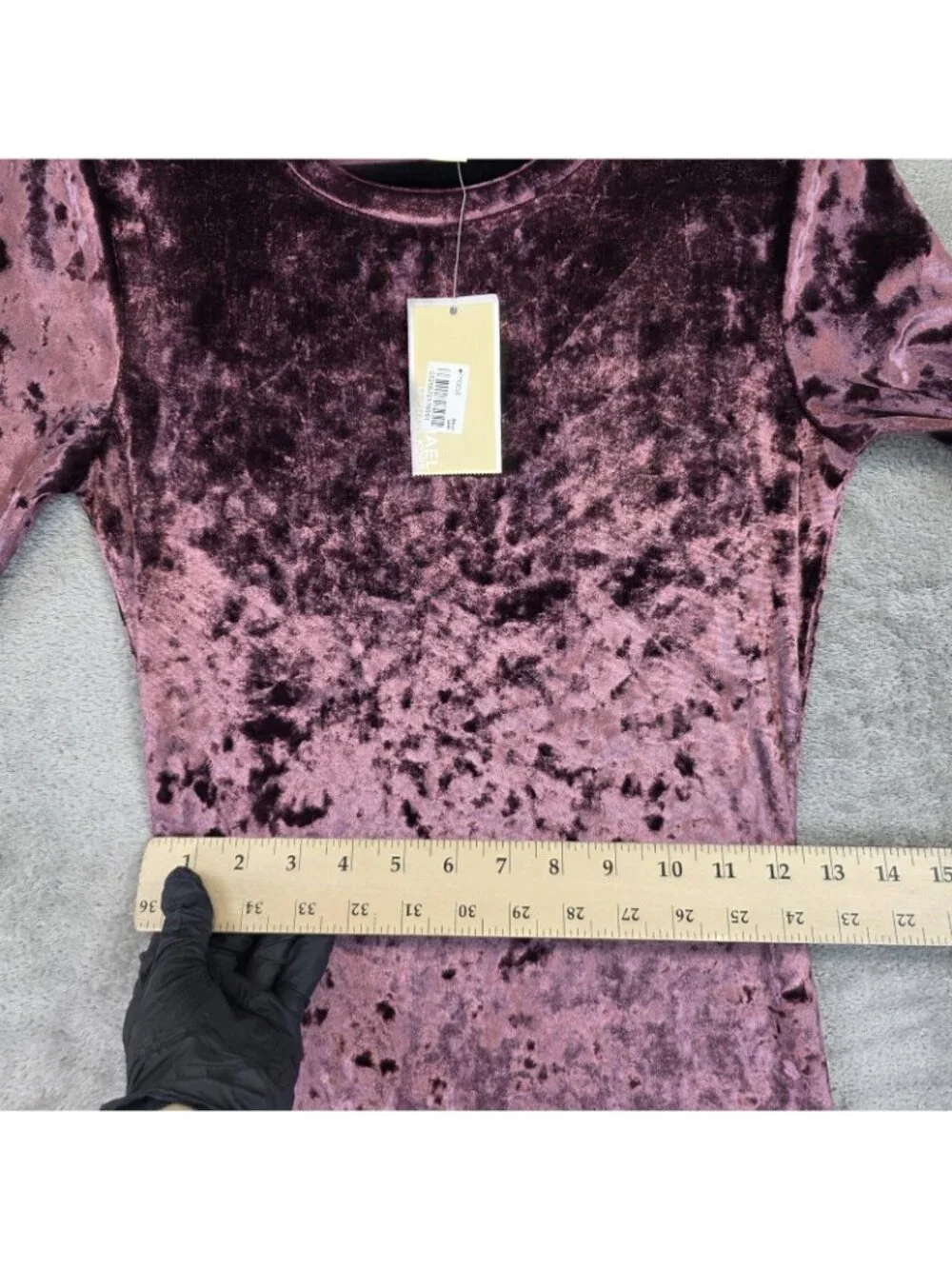 Michael Kors Dress Womens XS Purple Velvet Long Sleeve Bodycon Midi Party